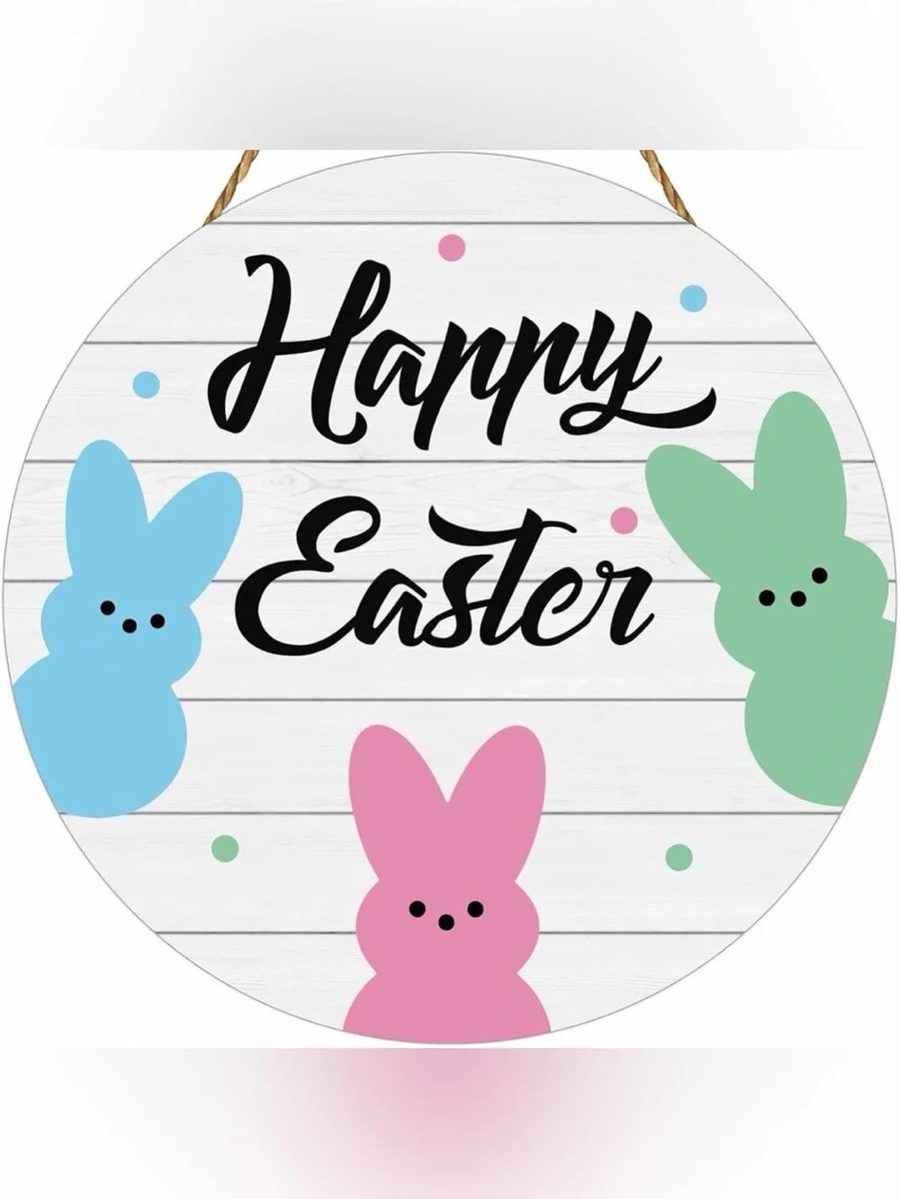 NIP Colorful Easter Bunny Peeps Sign & Table Runner